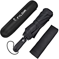 FYLINA Paraguas Plegable Automático Paraguas Impermeable de Viaje con 9 Varillas Reforzadas y Forro de Secado Rápido…